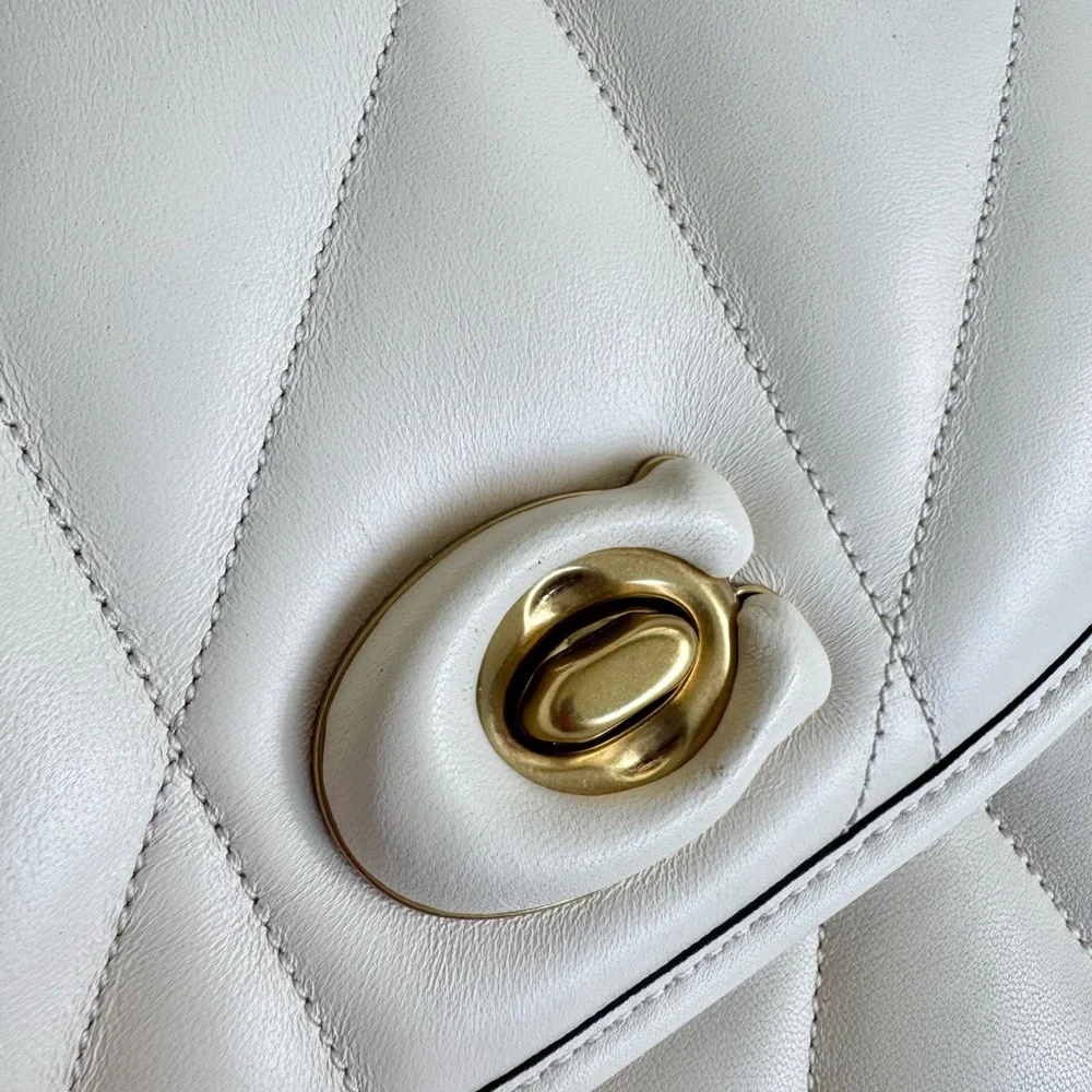 Coach Quilted Pillow Chalk Leather Madison Shoulder Bag - Picture 5 of 7